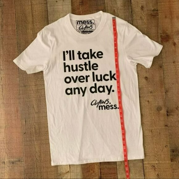Mess in a bottle TNT x claws collaboration hustle white and black t-shirt - S - Picture 3 of 6